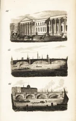 Le bureau de poste général, Southwark Bridge et Waterloo Bridge