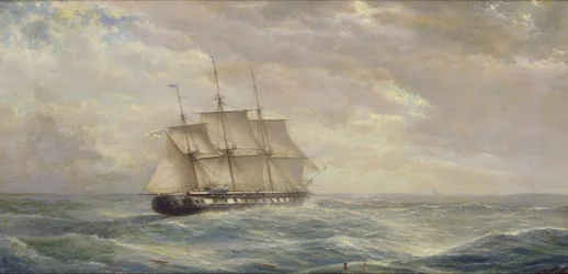 Navire britannique en haute mer, 1876