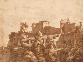 Vue de quelques maisons (Tivoli?)
