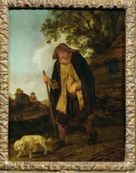 Aveugle avec chien