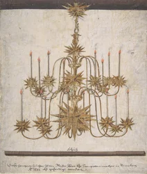 Conception pour un chandelier à seize bougies