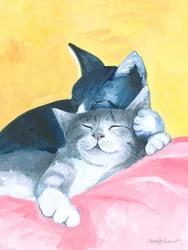 Chats faisant la sieste abstraits