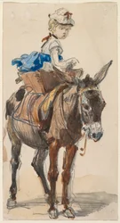 Fille sur un âne