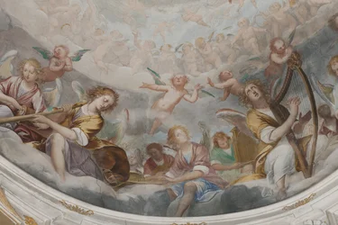 Anges, anges musiciens et putti, (détail)