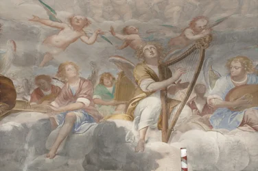 Anges, anges musiciens et putti, (détail)