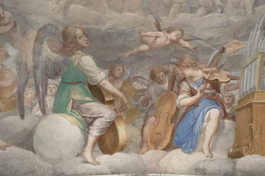 Anges, anges musiciens et putti, (détail)
