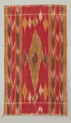 Couverture ; médaillons et rayures en soie, fin XVIIIe siècle - XIXe siècle
