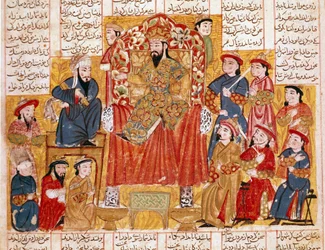 Art islamique : Un Sultan et sa cour (Miniature persane d