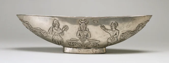 Coupe ovale avec scène d