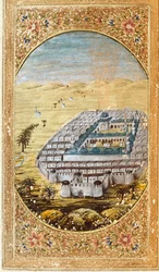 Vue de La Mecque, lieu de pèlerinage musulman, et des plaines du mont Arafat (Arafah), Arabie Saoudite. Page tirée d
