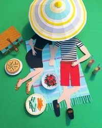 Pique-nique dans le parc, 2016 (papier)
