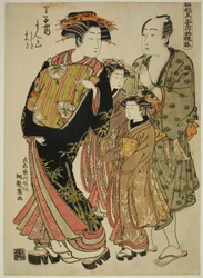 Manzan du Chojiya, de la série "Modèles pour la mode : Nouveaux designs aussi frais que de jeunes feuilles (Hinagata wakana no hatsu moyo)"