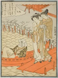 Ono no Komachi au temple de Seki, de la série Les sept Komachi à la mode (Furyu nana Komachi)