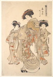 La courtisane Karauta de la maison close Ōgiya, de la série « Livre de modèles des premiers motifs de l