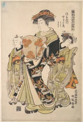 La courtisane Sugatami de la maison close Tsuruya, de la série « Un livre de modèles des premiers dessins de l
