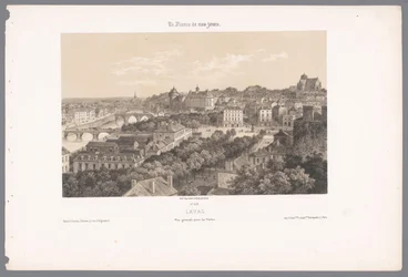 Vue de Laval depuis le viaduc (La France de nos jours)