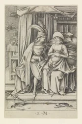 Couple assis sur un lit, extrait de Scènes de la vie quotidienne