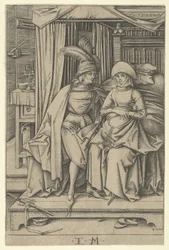 Couple assis sur un lit, de Scènes de la vie quotidienne