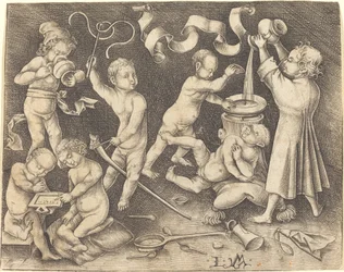 Sept enfants jouant, c. 1490