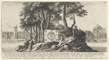 Vue de Paris avec trois nymphes de rivière (Les rivières d