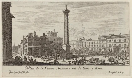 Place de la Colonne Antoniane rue du Cours à Rome