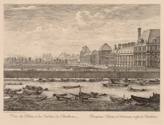 Vue du palais et des jardins des Tuileries, du côté du quai, 1670