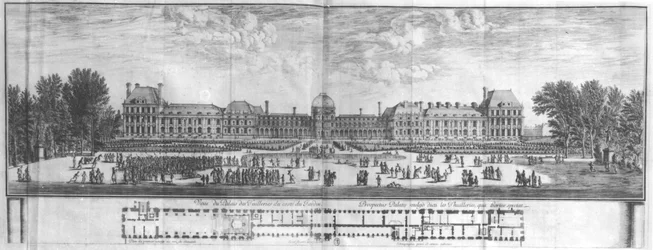 Vue du Palais des Tuileries depuis les jardins