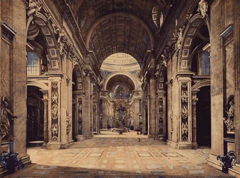 Rome : Saint-Pierre, intérieur (photo en couleur)