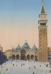 Venise, Église San Marco et Campanile (photo en couleur)