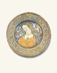 Plat Deruta Bella Donna, vers 1500-30