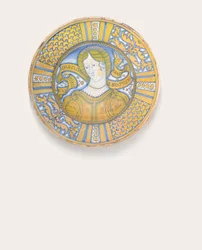 Un plat Bella Donna en or-lustre de Deruta, vers 1500-30