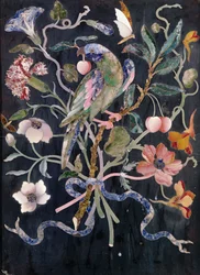 Une perruche dans un bouquet