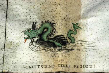 Un serpent de mer représenté dans les eaux de l