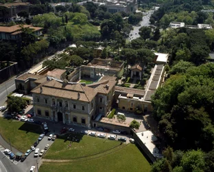 Vue aérienne de la Villa Giulia à Rome, Italie