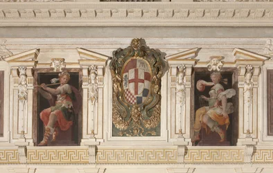 Figures allégoriques et armoiries de la famille Marino