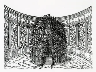Une tonnelle, de Hypnerotomachia Poliphili, attribué à Francesco Colonna, publié 1499