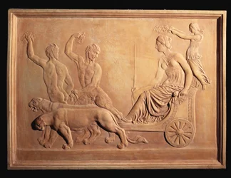Un panneau en relief en terre cuite italienne représentant le Triomphe d