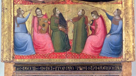 Anges jouant des instruments de musique, détail d