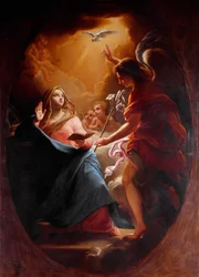 Annonciation, peinture anonyme du 17ème siècle, Rome, Chiesa del Sacro Cuore