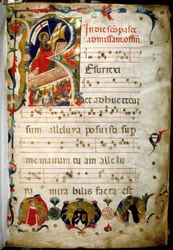 Antiphonaire avec portrait du Doge Marino Zorzi en bas à gauche