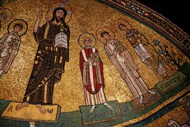 Abside avec Christ, saints et Pape Grégoire IV (mosaïque)
