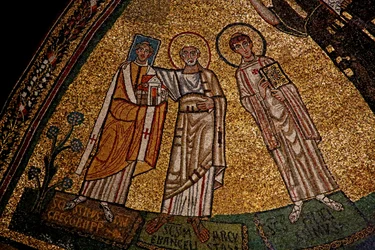 Abside avec saints et Pape Grégoire IV (mosaïque)
