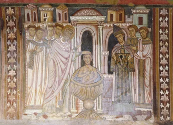 Baptême de Constantin qui guérit sa lèpre
