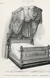 Lit à baldaquin, par Mercier Frères, Paris, illustration de L