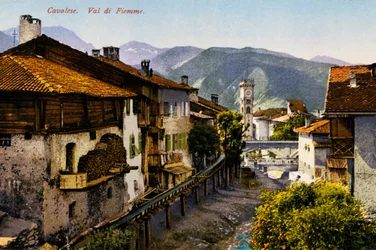 Cavalese, Val di Fiemme, carte postale, Trentin-Haut-Adige, Italie, XXe siècle