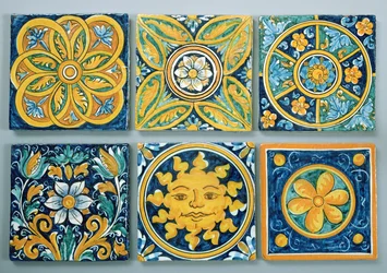 Carreaux en céramique dans le style typique de Caltagirone