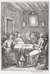 Chiaqlira lisant des contes à un groupe de couture, couverture de The Pentamerone de Giambattista Basile, 1742