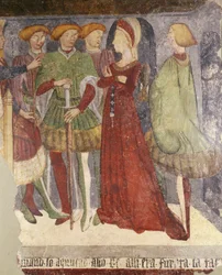 Scène de cour, fragment de fresque