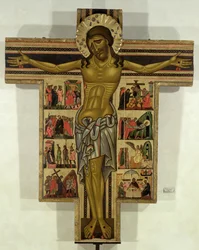 Crucifixion avec Histoires de la Passion, École de Lucques