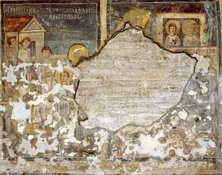 Fresque endommagée de Santa Maria Antiqua, Rome